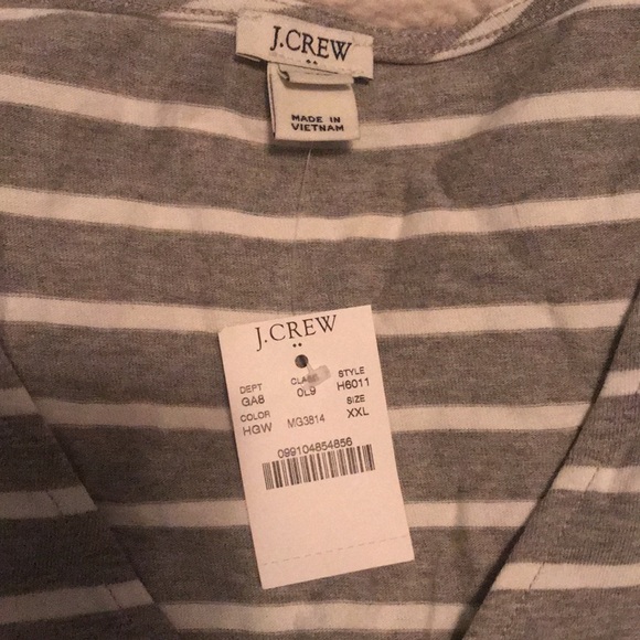 J Crew ruffle/flare sleeve v neck striped shirt - Picture 2 of 3